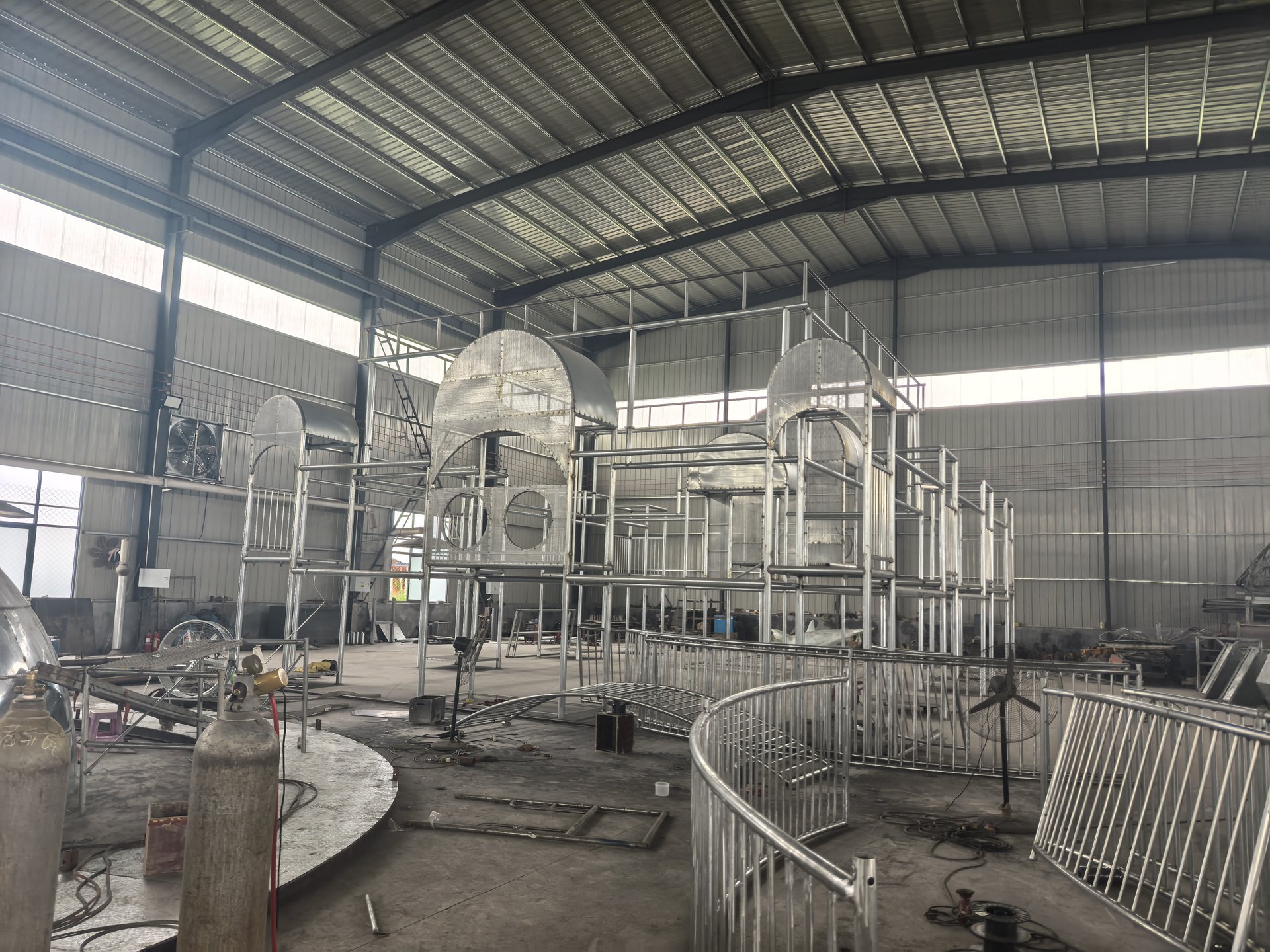 Custom playground fabrication inside the AVORA production facility